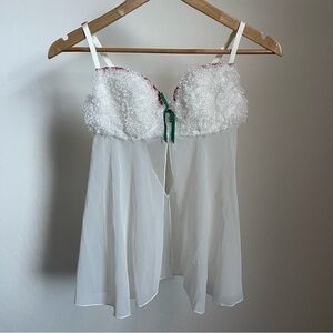 Frederick's of Hollywood White Sheer Chemise